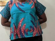 Green Butterfly Ankara Top