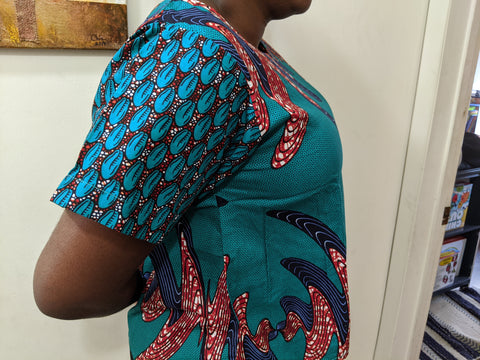 Green Butterfly Ankara Top