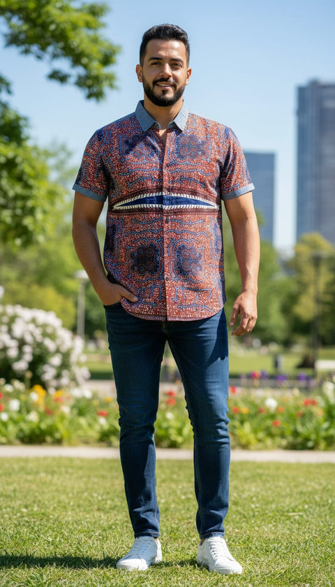 Men fitted Ankara Tunic