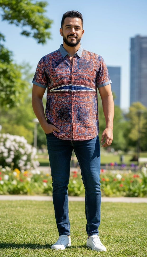 Men fitted Ankara Tunic